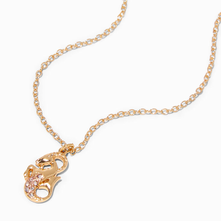 Gold Zodiac Symbol Pendant Necklace - Capricorn,