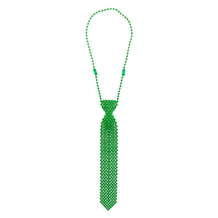 Tie Beaded Necklace - Green,