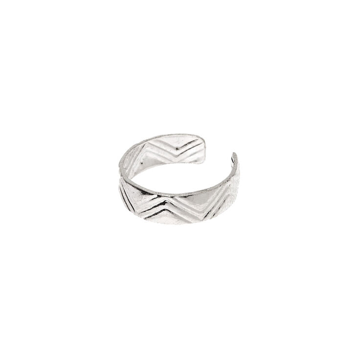 Silver Textured Ear Cuff,
