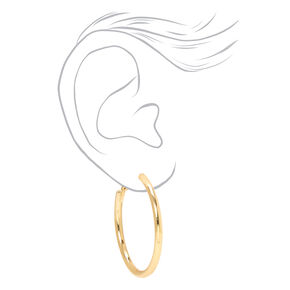 Gold 40MM Mixed Hoop Earrings - 3 Pack,