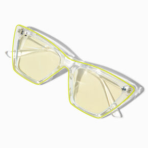 Solar Blue Light Reducing Yellow Rim Cateye Clear Lens Frames,