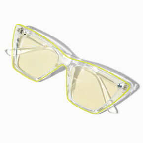 Solar Blue Light Reducing Yellow Rim Cateye Clear Lens Frames,