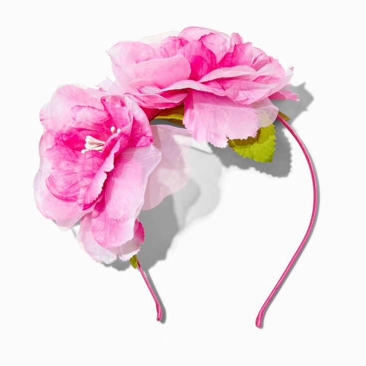 Side Pink Flower Headband,