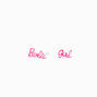 Barbie&trade; Pink Barbie Girl Sterling Silver Stud Earrings,
