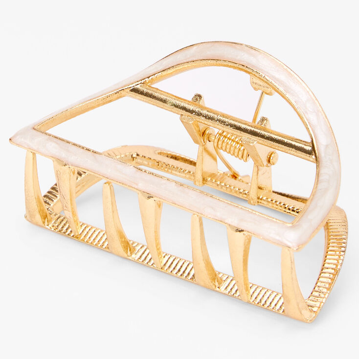 Gold White Arch Metal Hair Claw,