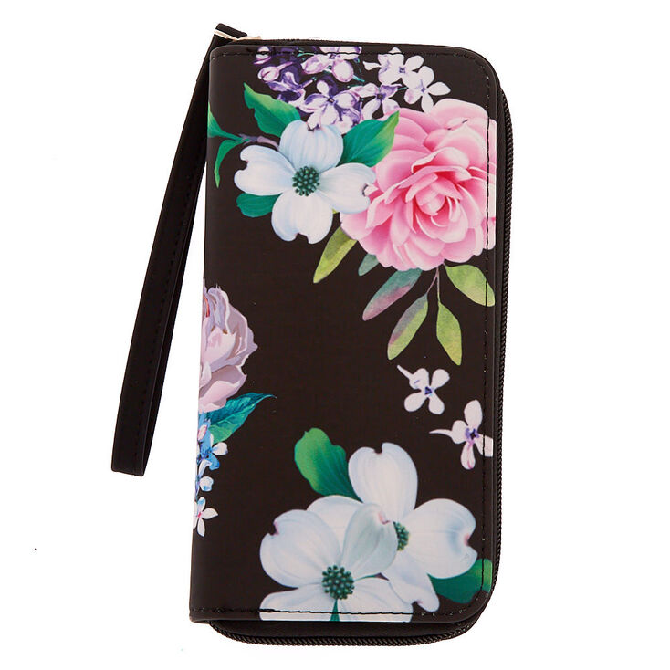 Floral Wristlet - Black,