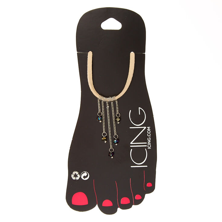 Beige Suede Dangle Chains Anklet,