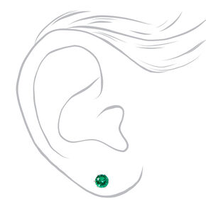 Green &amp; Yellow Cubic Zirconia 5MM Magnetic Stud Earrings - 3 Pack,