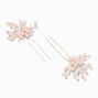 Blush Pink Pearl Floral Spray Hair Pins - 2 Pack,