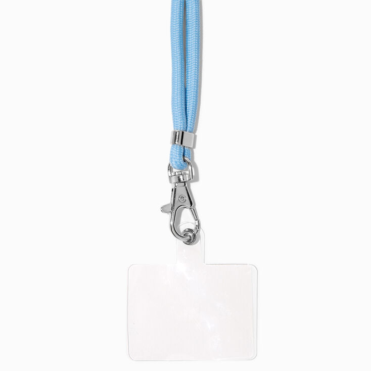 Light Blue Corded Crossbody Phone Strap,