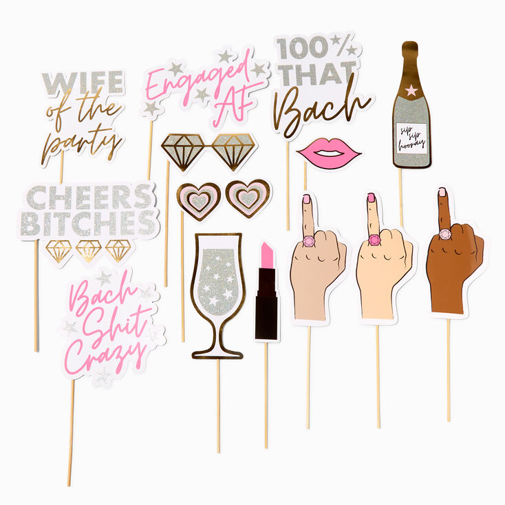Bachelorette Party Photo Booth Props Set - 14 Pack,