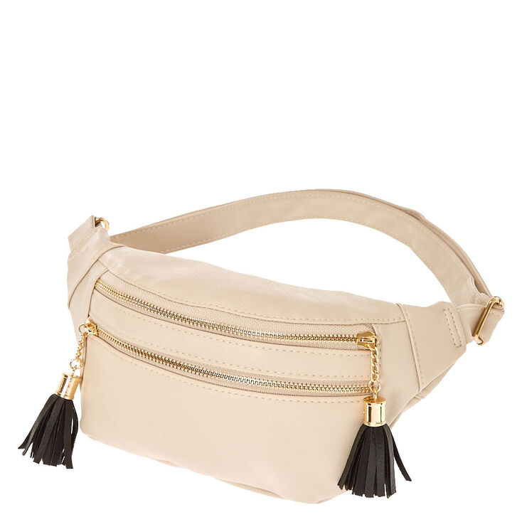 Nude Faux Leather Tassel Fanny Pack | Icing US