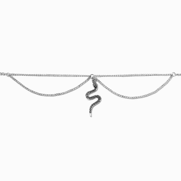 Burnished Silver Snake Choker Necklace,