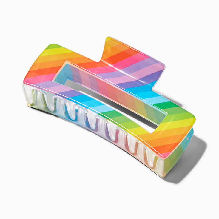 Large Rectangle Rainbow Hair Claw,
