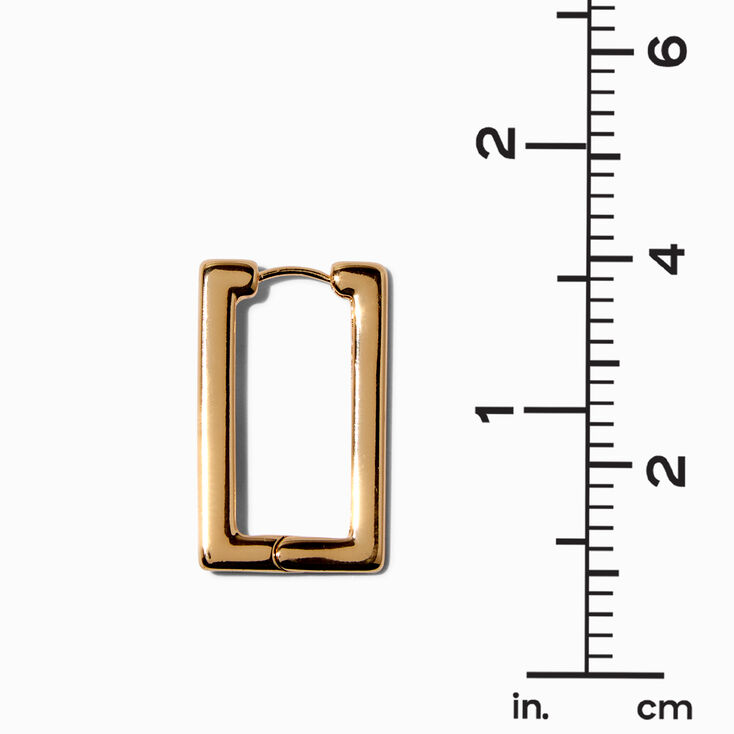 Gold-tone Rectangular Clicker Hoop Earrings,