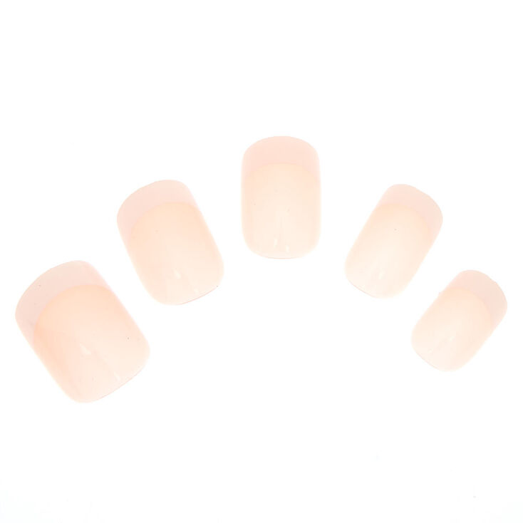 Pink French Manicure Instant Nails Set of 24,