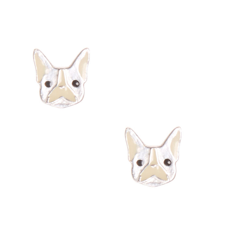 925 Sterling Silver French Bulldog Earrings,