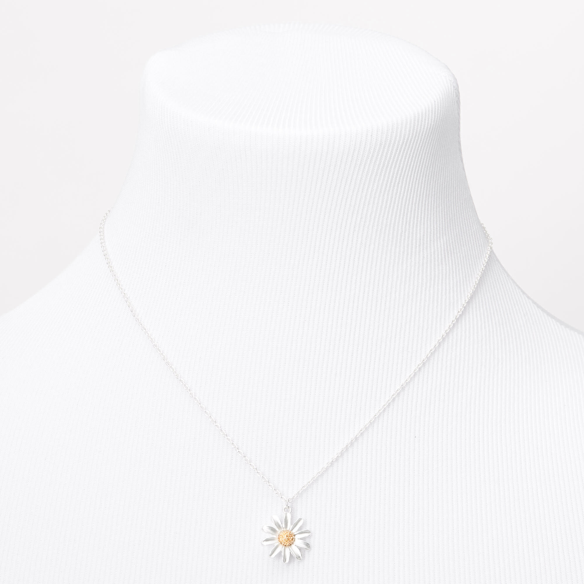 Silver Dainty Daisy Pendant Necklace Icing US