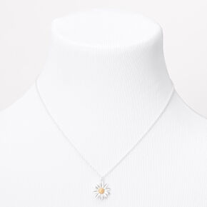 Silver Dainty Daisy Pendant Necklace,