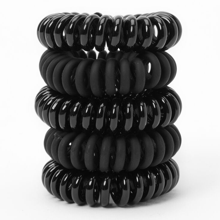 Mini Black Coiled Hair Ties,