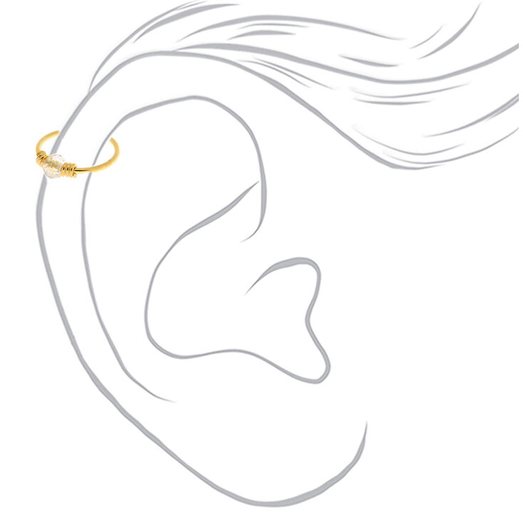 Sterling Silver Mixed Metal 22G Beaded Cartilage Hoop Earrings - 3 Pack,