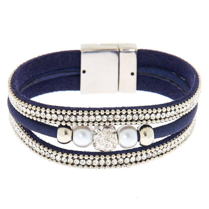 Embellished Fireball Wrap Bracelet - Navy,