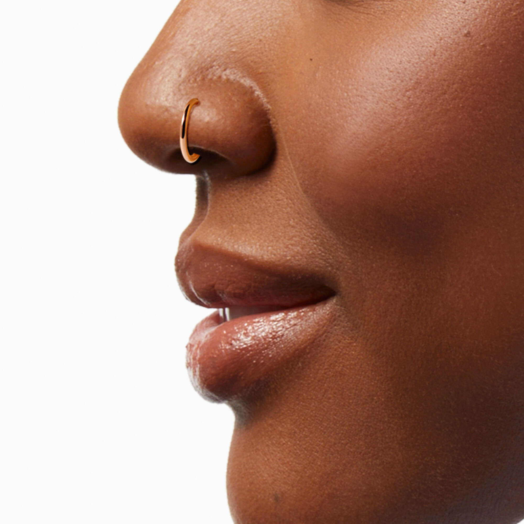 Rose Gold Nose Ring | Organic Open Spiral | Spiral Nose Hoop – Rock Your Nose  Jewelry Inc.