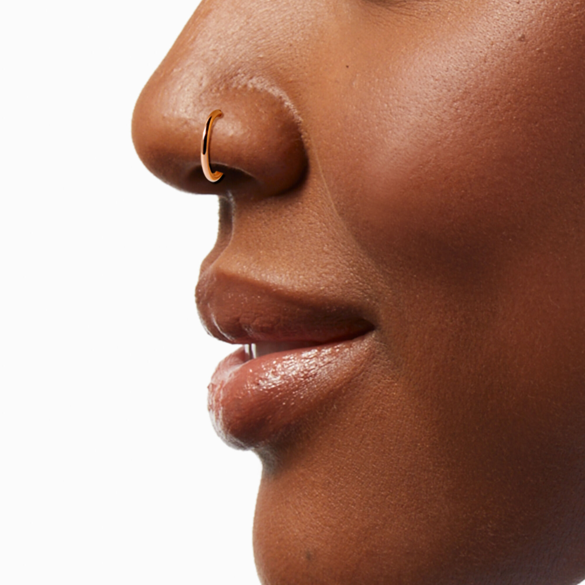 18kt Rose Gold Plated Titanium Nose Ring Icing US