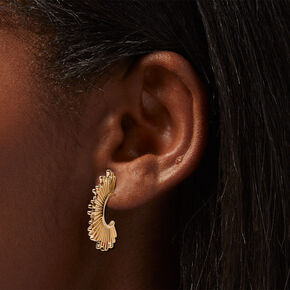 Gold-tone 30MM Sunburst Hoop Earrings,