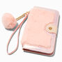 Furry Pink Wristlet Phone Case - Fits iPhone&reg; 12 Pro,