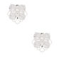 Silver-tone Cubic Zirconia Flower Stud Earrings,
