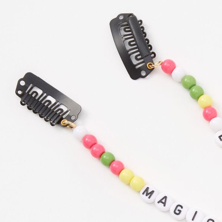 Bright Pastel Faux Hair Beads - 2 Pack,