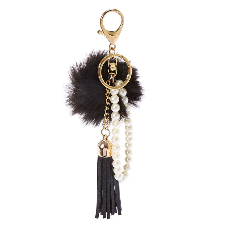 Black Tassel Pearl Keychain,