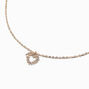 Gold-tone Crystal Heart Pendant Necklace,