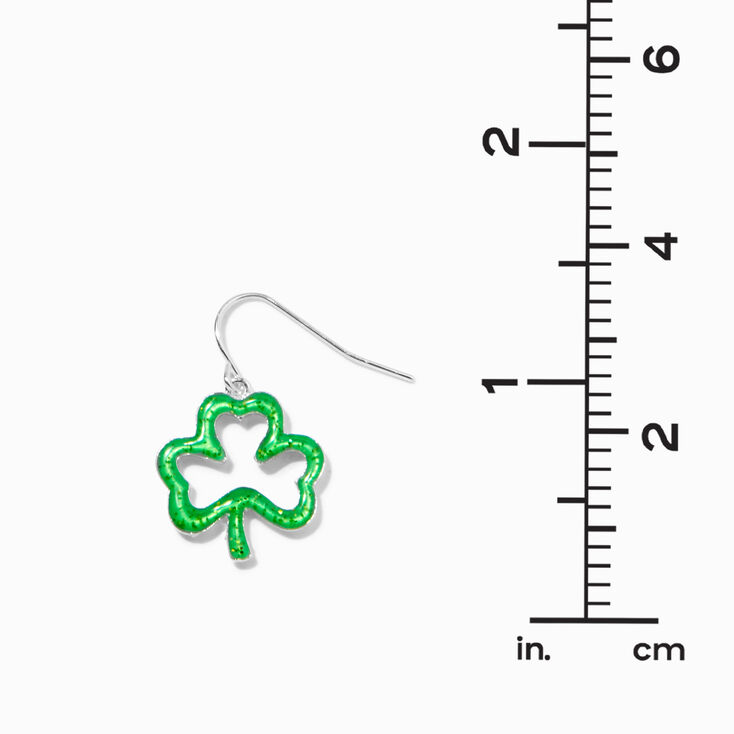 St. Patrick&#39;s Day Glitter Shamrock 1&quot; Drop Earrings,
