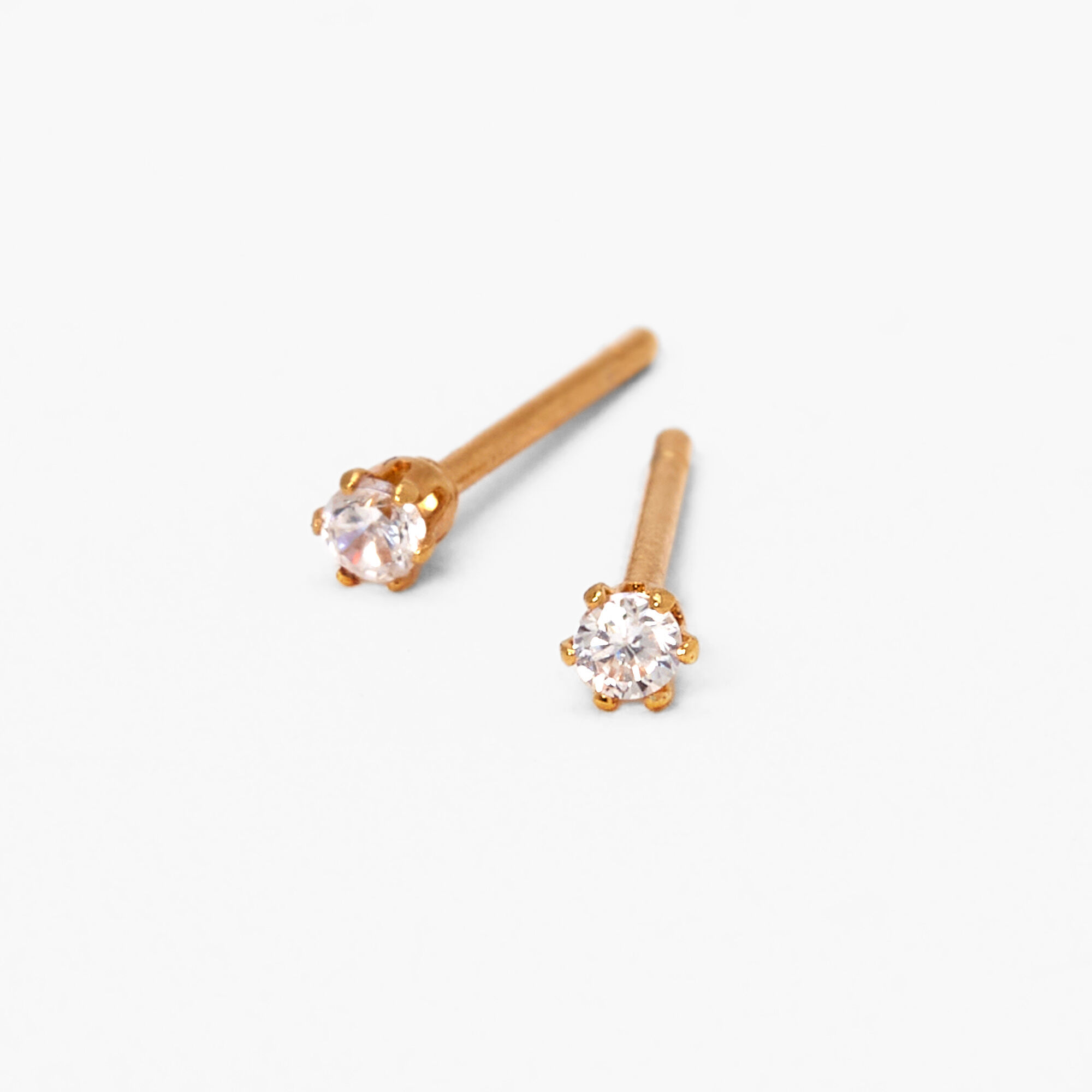 Gold plated cubic zirconia clearance studs