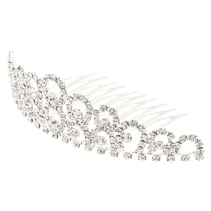 Silver-Tone Crystal Mini Tiara,