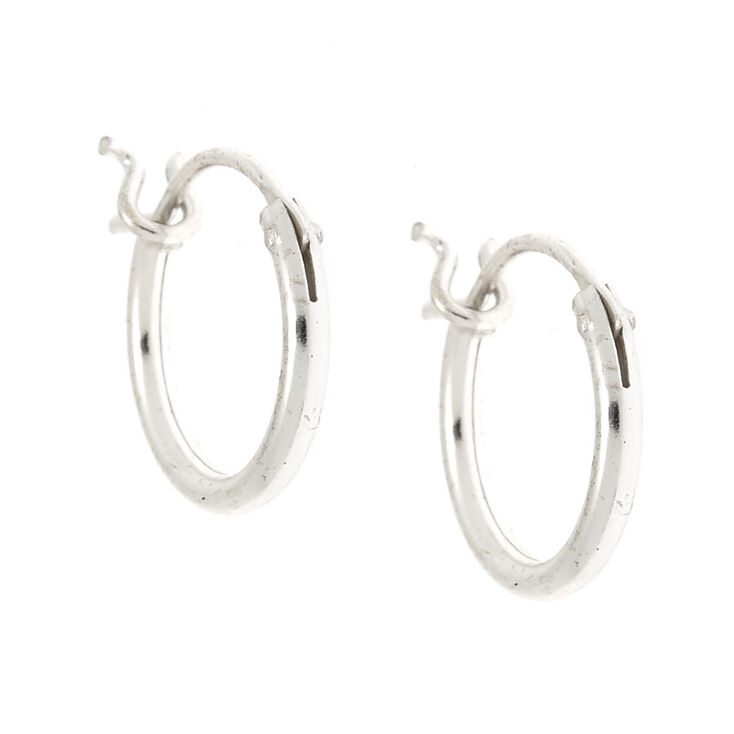 Sterling Silver Hinged Hoop Earrings,