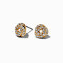 Crystal-Studded Gold-tone Love Knot Stud Earrings,