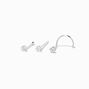 Sterling Silver Cubic Zirconia Nose Studs - 3 Pack,