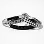 Black Checkered Woven Bangle Bracelets &#40;3 Pack&#41;,