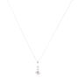 Silver Cubic Zirconia Trio Stone Pendant Necklace,