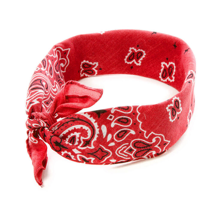 Red Paisley Bandana Headwrap,