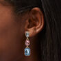 Gold-tone 1.75&quot; Pastel Crystal Drop Earrings,