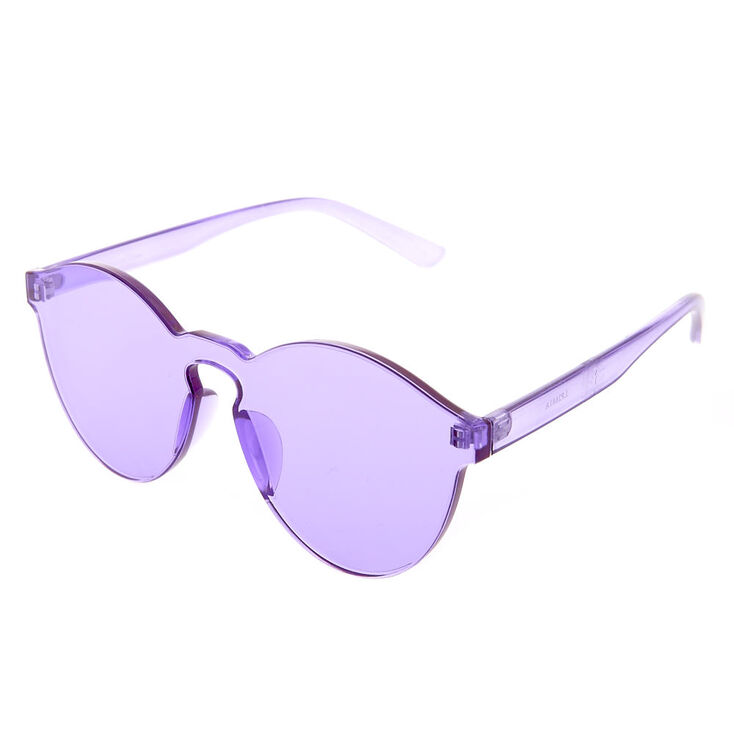 Rimless Purple Tinted Transparent Sunglasses,