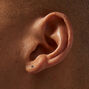 ICING Select Gold Titanium Cubic Zirconia 2MM Round Flat Back Stud Earrings,