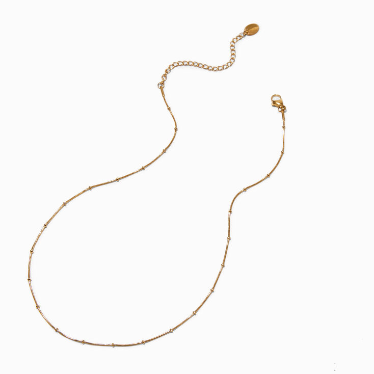 Gold-tone Stainless Steel Satellite Chain Necklace,