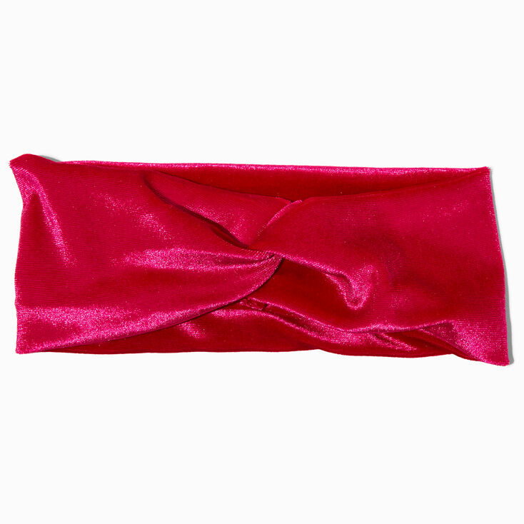 Jewel Pink Velvet Twisted Headwrap,