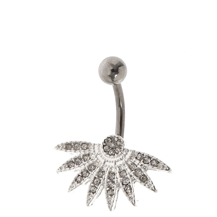 Silver Fan Flower Belly Bar,