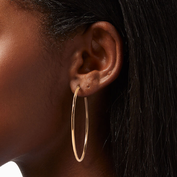 Gold Graduated Hinge Hoop Earrings - 3 Pack,